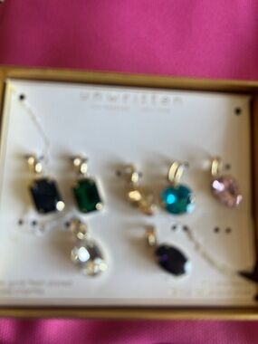 Unbranded Multicolor Gemstone Pendant Set - Gold Tone